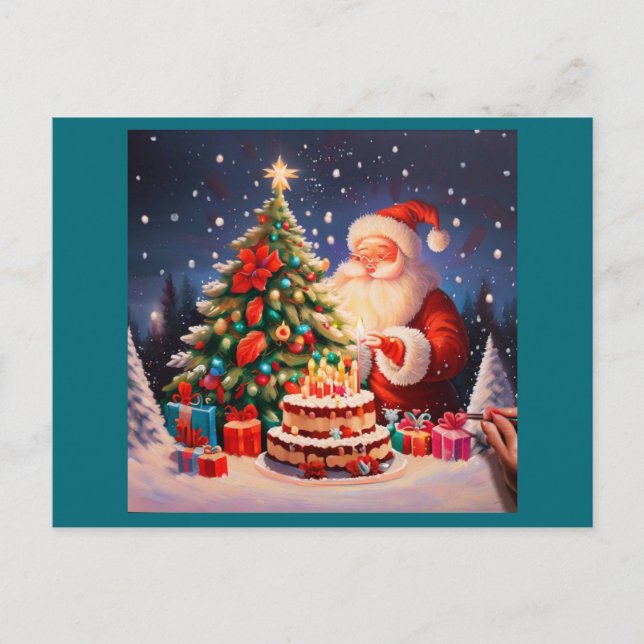 Christmas Birthday 10 Holiday Postcard (Front)