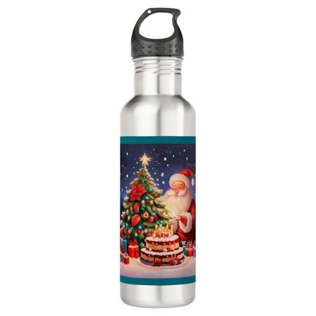Christmas Birthday 10 Stainless Steel Water Bottle (Front)