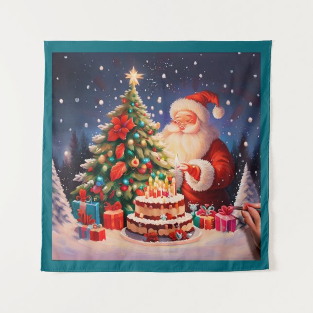 Christmas Birthday 10 Tapestry (Front)