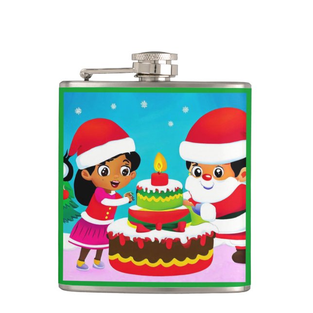Christmas Birthday 3 Flask (Front)