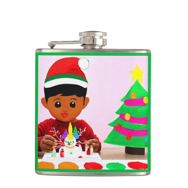Christmas Birthday 4 Flask (Front)
