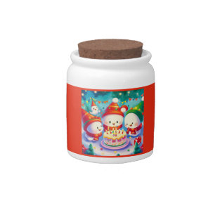 Christmas Birthday 6 Candy Jar