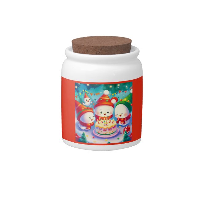 Christmas Birthday 6 Candy Jar (Front)