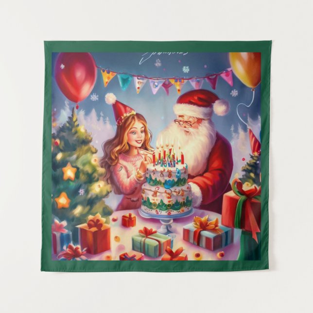 Christmas Birthday 8 Tapestry (Front)