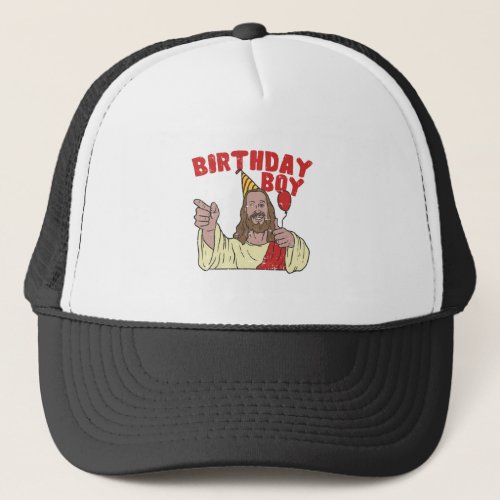 Christmas Birthday Boy Funny Jesus Religion Christ Trucker Hat