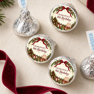 Christmas Birthday Burgundy Bow Chocolate Kisses Hershey®'s Kisses®