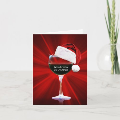 Christmas Birthday Funny Wine Themed Card
