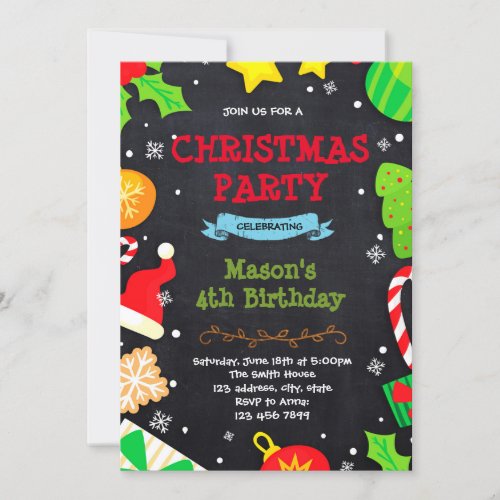 Christmas birthday gift exchange invitation