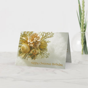 Christmas Birthday Gold Photo Card by Janz