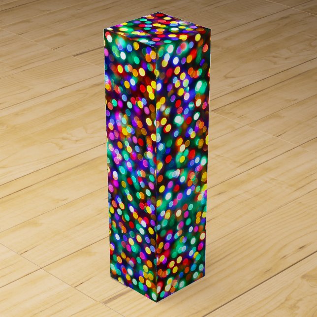 Christmas Birthday Happy Lights Wine Gift Box (Back)