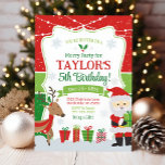 Christmas Birthday Invitation, Christmas Party Invitation<br><div class="desc">Enjoy this Kids Christmas birthday invitation,  Ho Ho Ho! It's the perfect way to invite guests to your kid's Christmas themed birthday party. This is a festive birthday invitation designed with Santa,  Reindeer,  snowflakes,  and presents!</div>