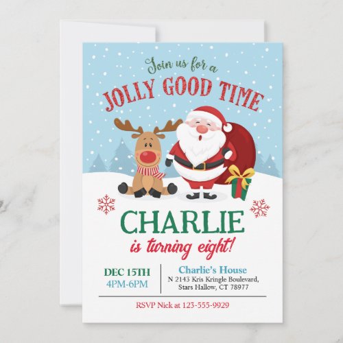 Christmas Birthday Invitation Kids