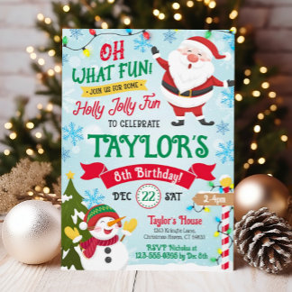 Christmas Birthday Invitation Kids