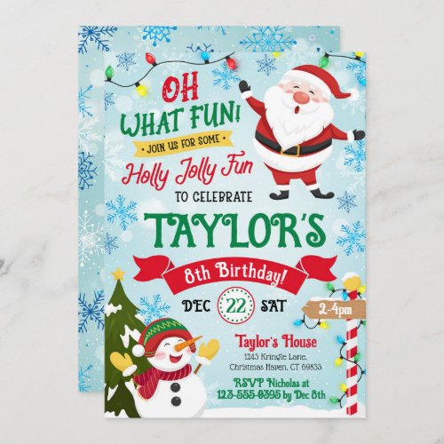 Christmas Birthday Invitation Kids