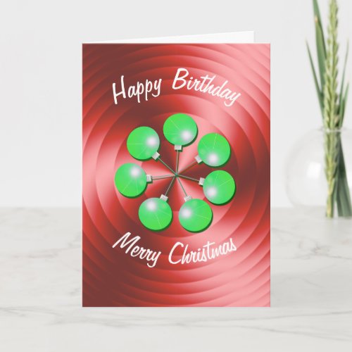 Christmas Birthday Modern Red and Green  Holiday Card