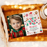 Christmas Birthday Oh What Fun Boy Birthday Party Invitation<br><div class="desc">Celebrate the magic of your little one's first year and the enchantment of the festive season with our whimsical invitation. Not only does it provide a memorable keepsake for years to come,  but it also sets the tone for a day filled with love,  laughter,  and magical moments.</div>