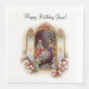 Christmas Birthday Party Celebration for Jesus Paper Dinner Napkins
