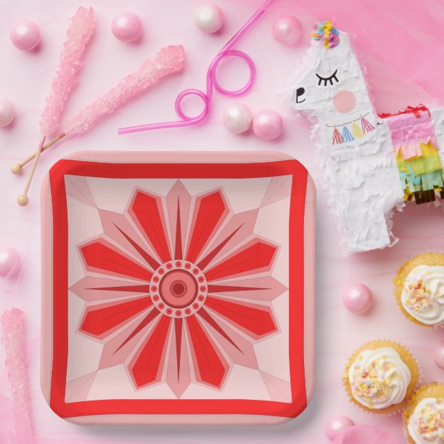 CHRISTMAS, BIRTHDAY, PARTY FLOWER ART PAPER PLATES (Party)