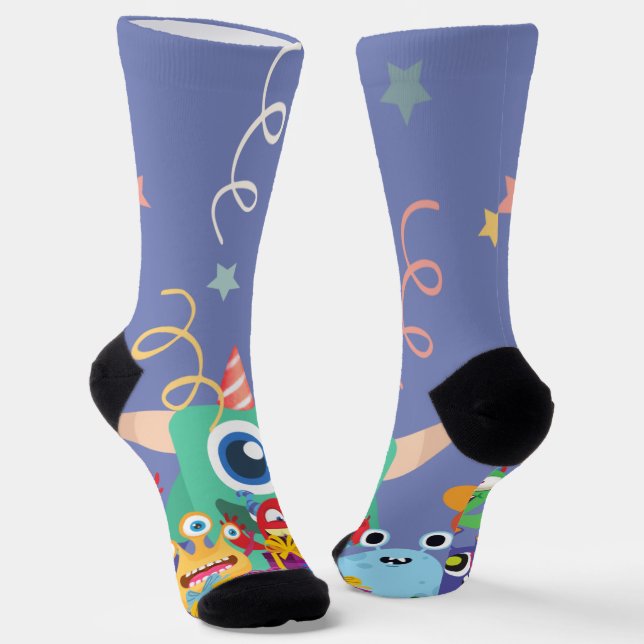 Christmas birthday party for kid socks (Angled)