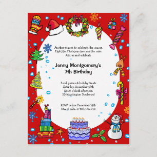 Christmas Birthday Party Invitation