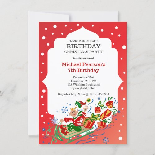 Christmas Birthday Party Invitation