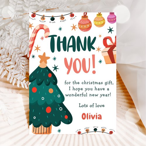  Christmas  Birthday Party Thank You Card