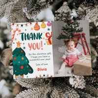Christmas Birthday Party Thank You Card Photo