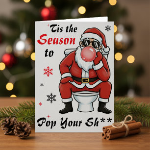 Christmas Birthday Santa Claus Sunglasses Funny Card