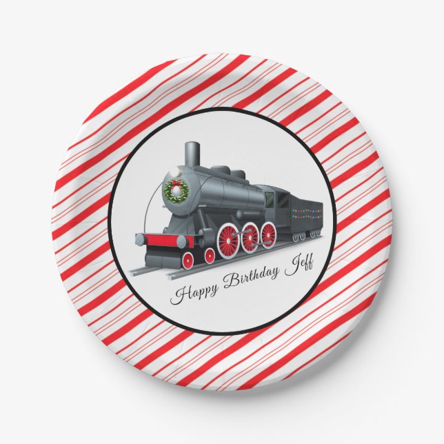Christmas/Birthday Train Paper Plates (Front)