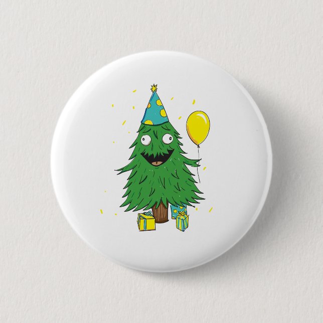 Christmas Birthday Tree Button (Front)