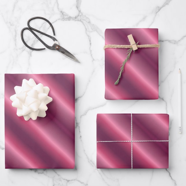 Christmas Birthday Wedding Party Bordeaux Glossy Wrapping Paper Sheets (Front)