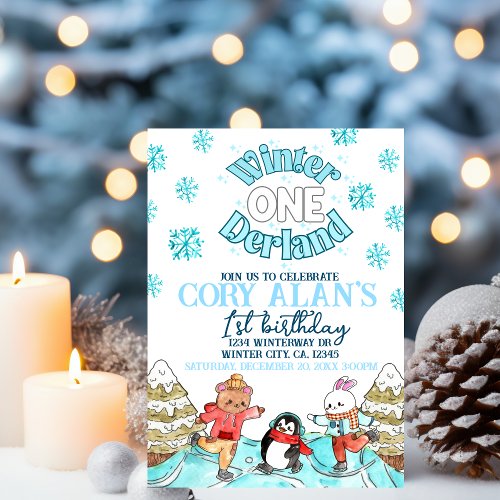 Christmas birthday winter Onederland Invitation