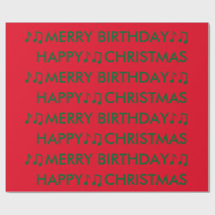 merry christmas happy birthday wrapping paper zazzle christmas birthday images