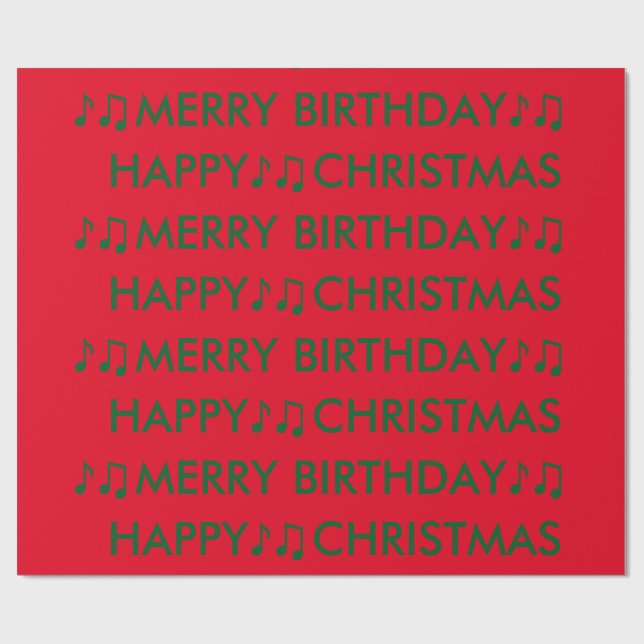 Christmas Birthday Wrapping Paper (Flat)