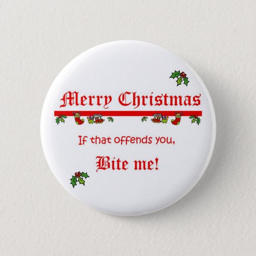 Christmas Bite Me Button