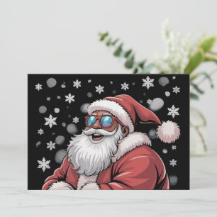Christmas Black African American Santa Xmas Invitation