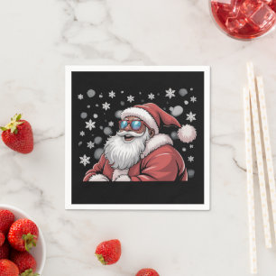 Christmas Black African American Santa Xmas Napkins