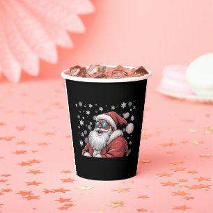 Christmas Black African American Santa Xmas Paper Cups