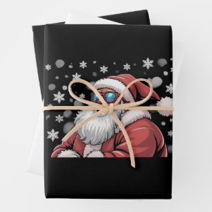 Christmas Black African American Santa Xmas Wrapping Paper Sheets