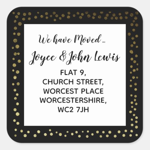 christmas Black and gold Address Stickers