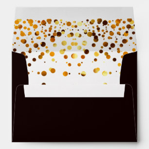 Christmas Black and Gold Glitter Faux Foil Envelope