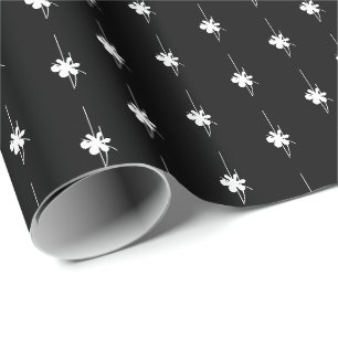 Christmas black and white snowflakes cute gift wrapping paper