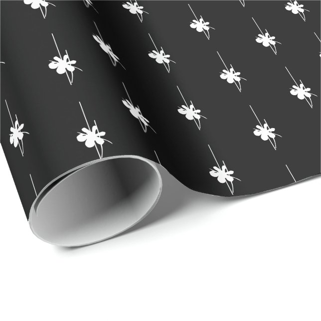 Christmas black and white snowflakes cute gift  wrapping paper (Roll Corner)