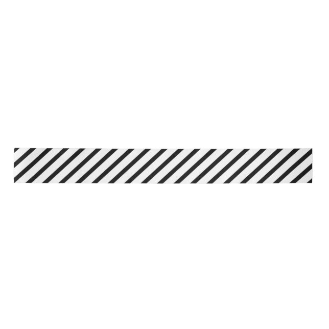 Christmas Black And White Stripes Pattern Satin Ribbon (Front)