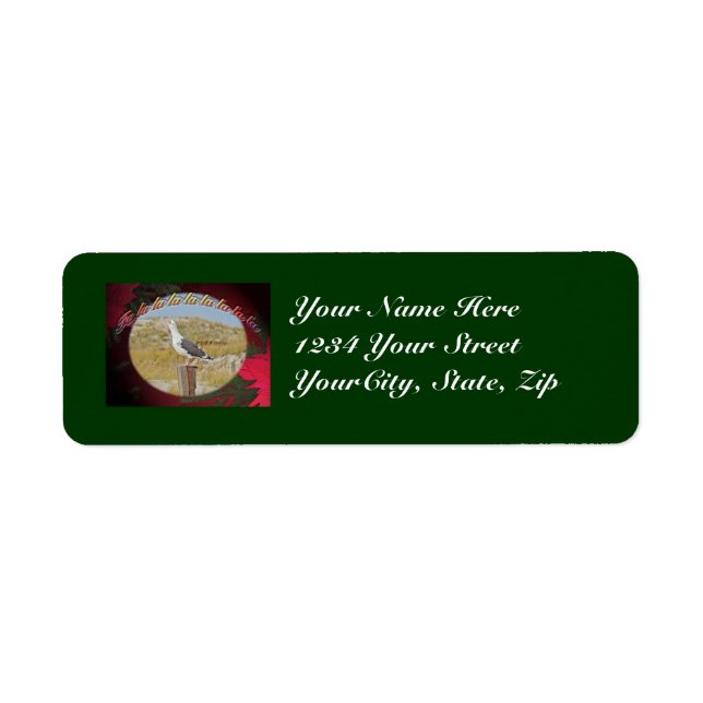 Christmas Black Backed Gull Christmas Caroling Label (Front)