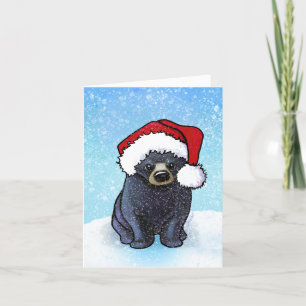 Christmas Black Bear Cub Holiday Card