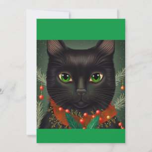 Christmas black cat gift sweatshirt holiday card
