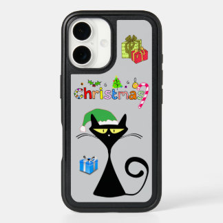Christmas Black Cat OtterBox Case – Light Gray