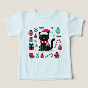 Christmas Black Cat Toddler T-shirt