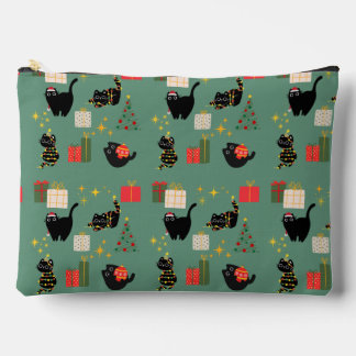 Christmas Black Cats Accessory Pouch